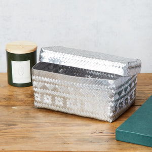 Caja de aluminio tejido rectangular