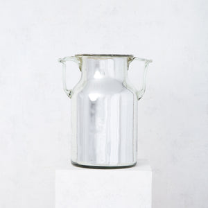 Milk vessel with blown glass handles