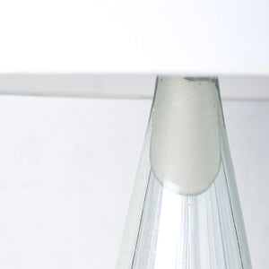 Lampe de table en verre soufflé, miroir argenté