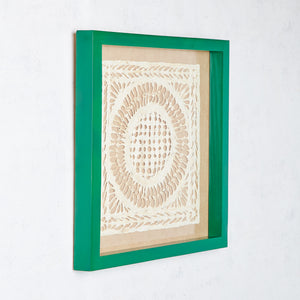 Tableau avec cadre blanc et vert